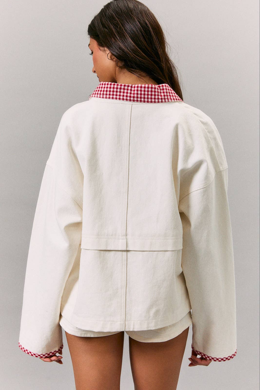Chelsie Gingham Trim Jacket
