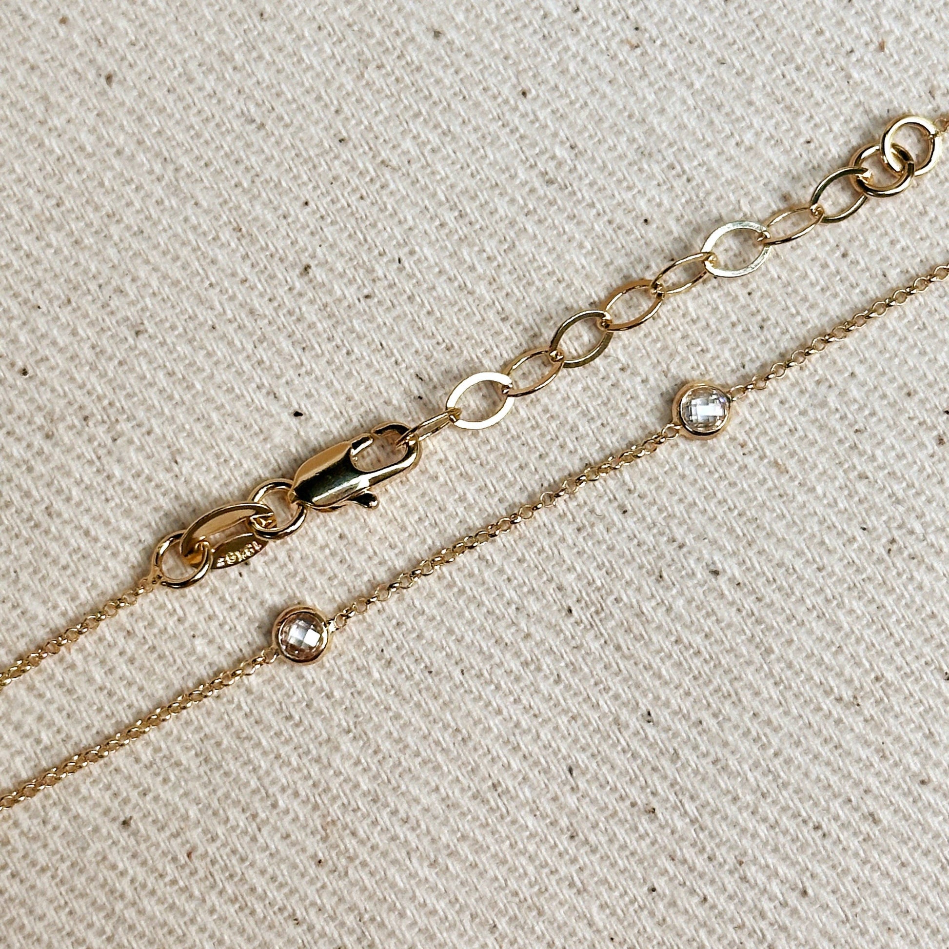 Gemma Bezel Station Necklace