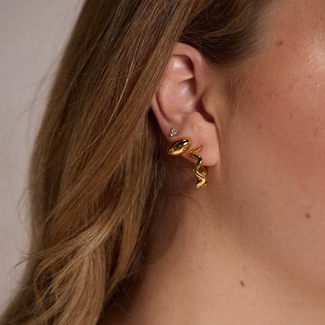 Squiggle Hoop Earrings