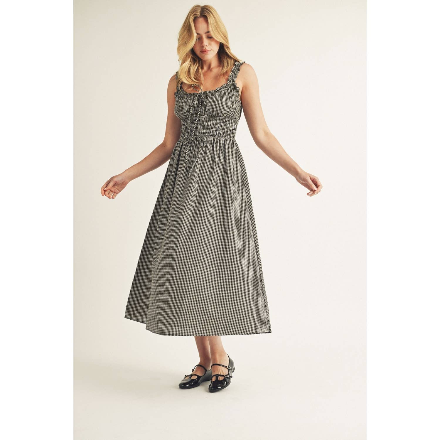 Midnights Gingham Midi Dress