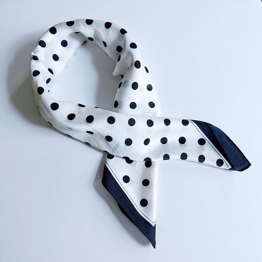 Silky Muse Satin Polka Dot Square Scarf