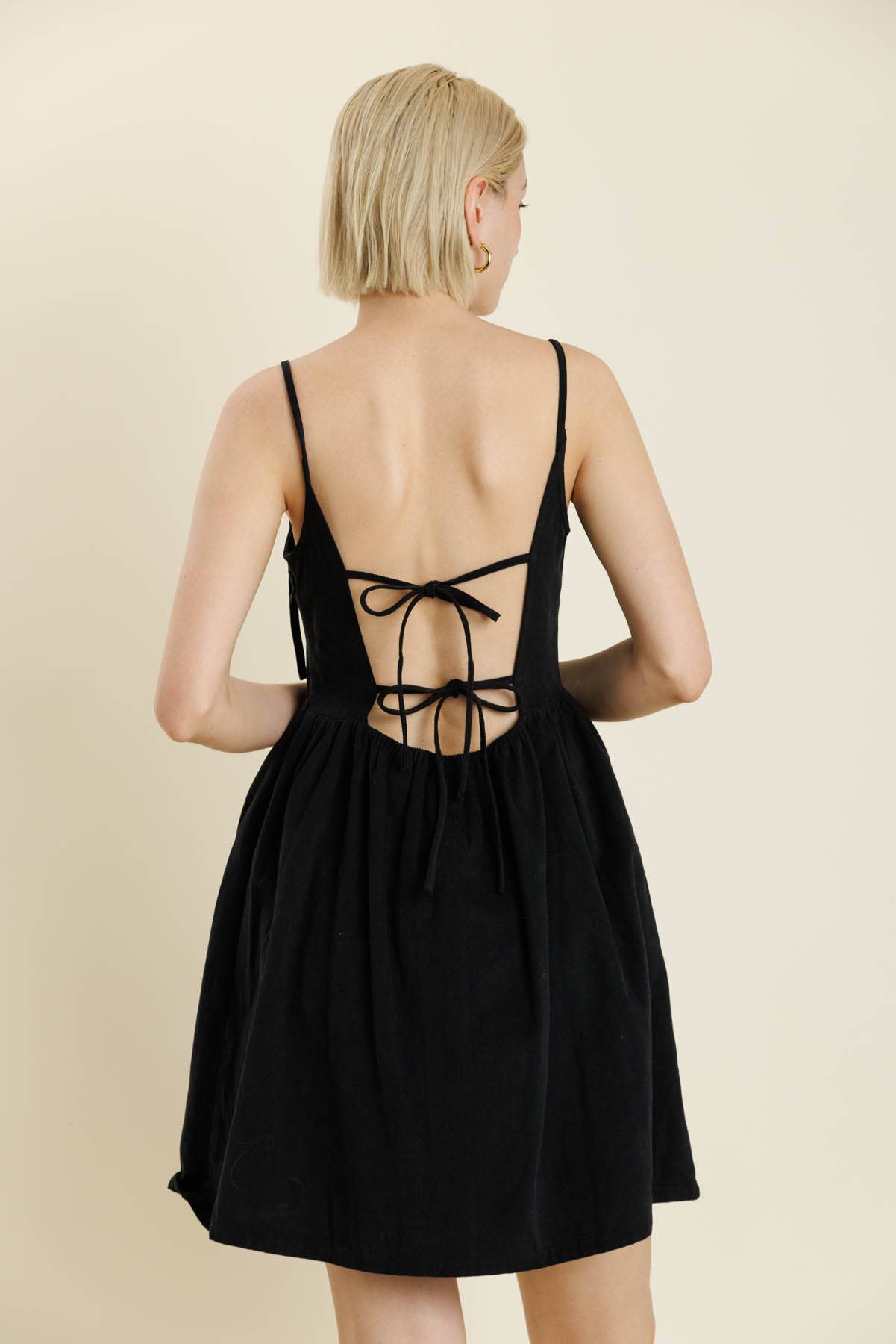 Nora Bow Trim Mini Dress