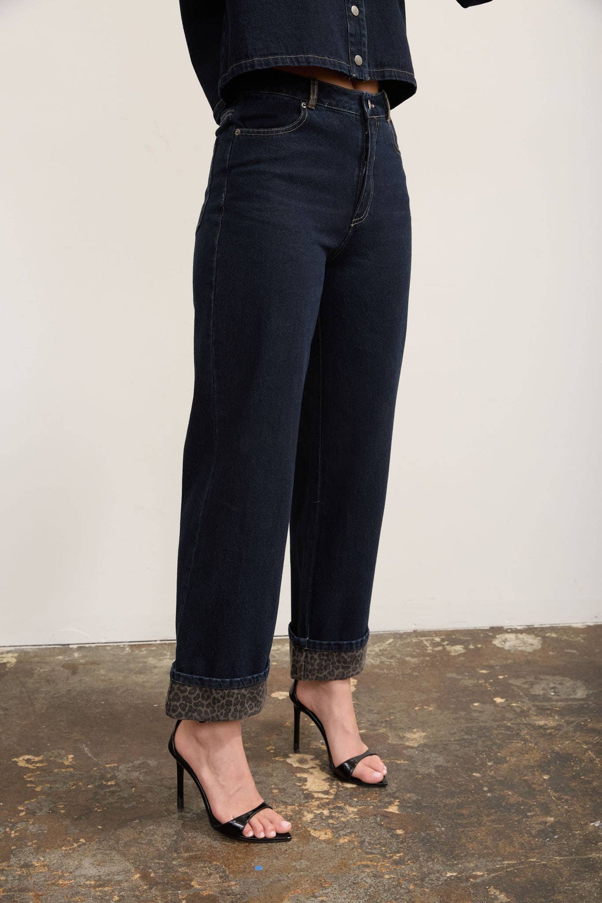 Birdie Leopard Cuff Jeans