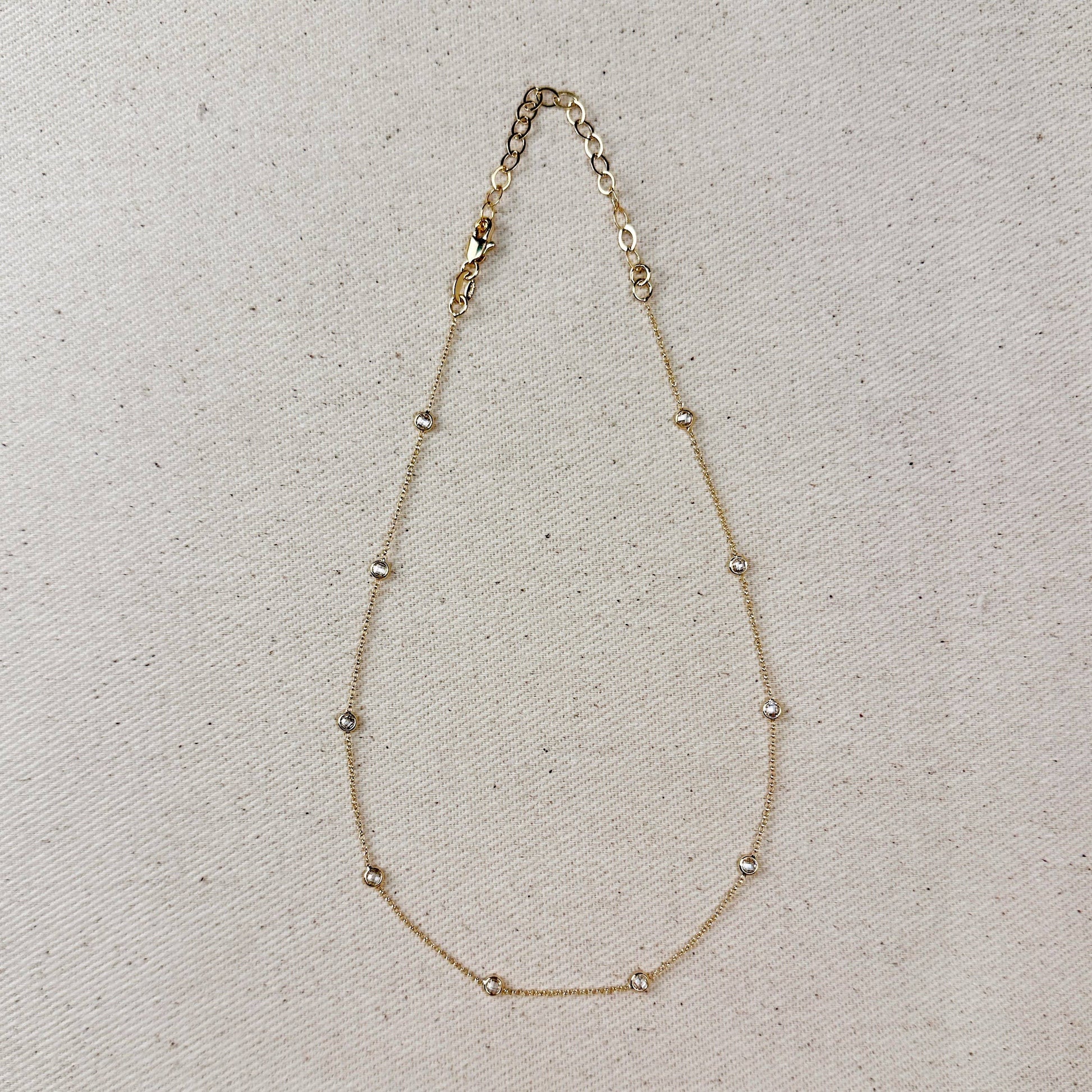 Gemma Bezel Station Necklace