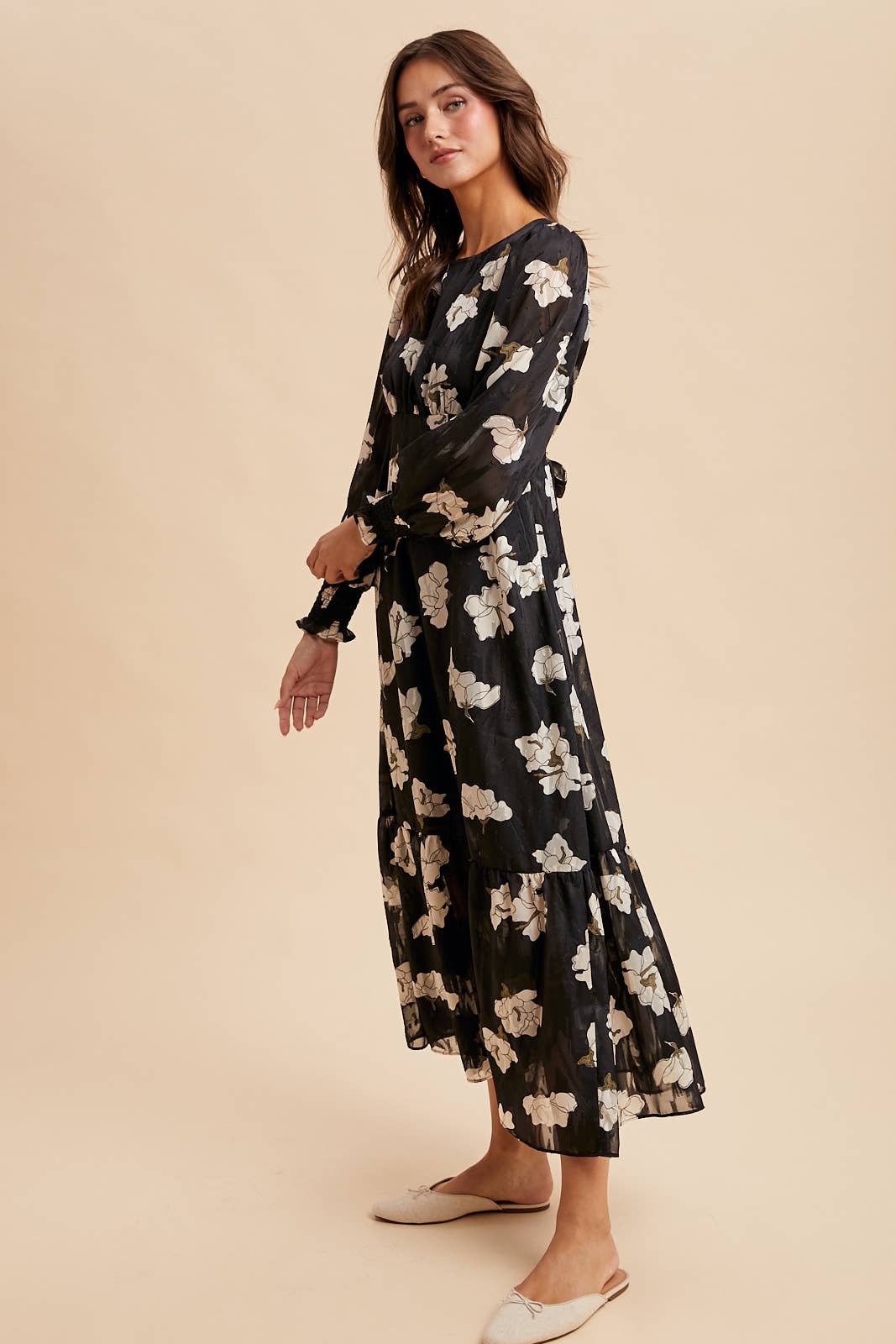 Rita Jacquard Floral Maxi Dress