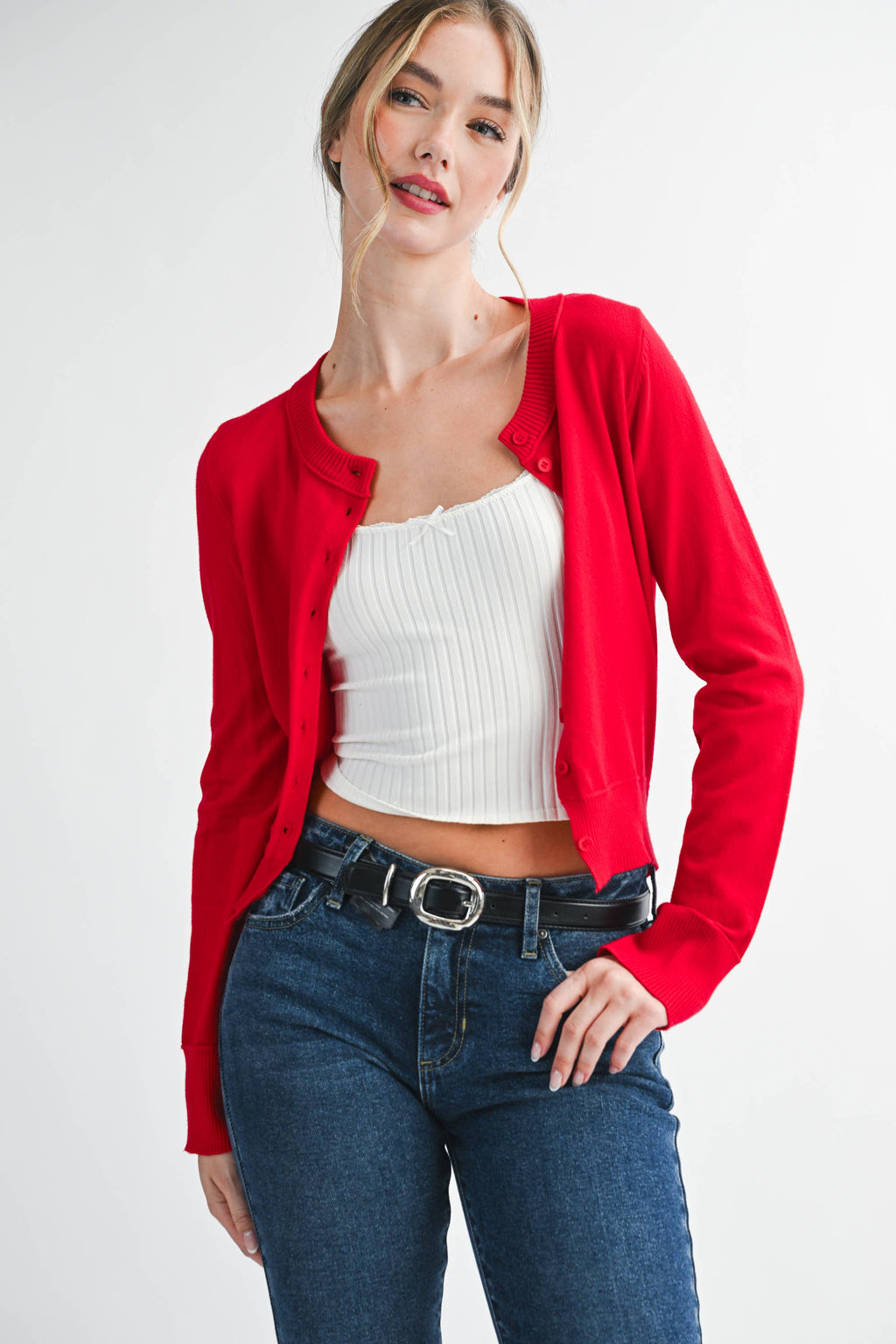 Sierra Ribbed Button-Up Knit Cardigan
