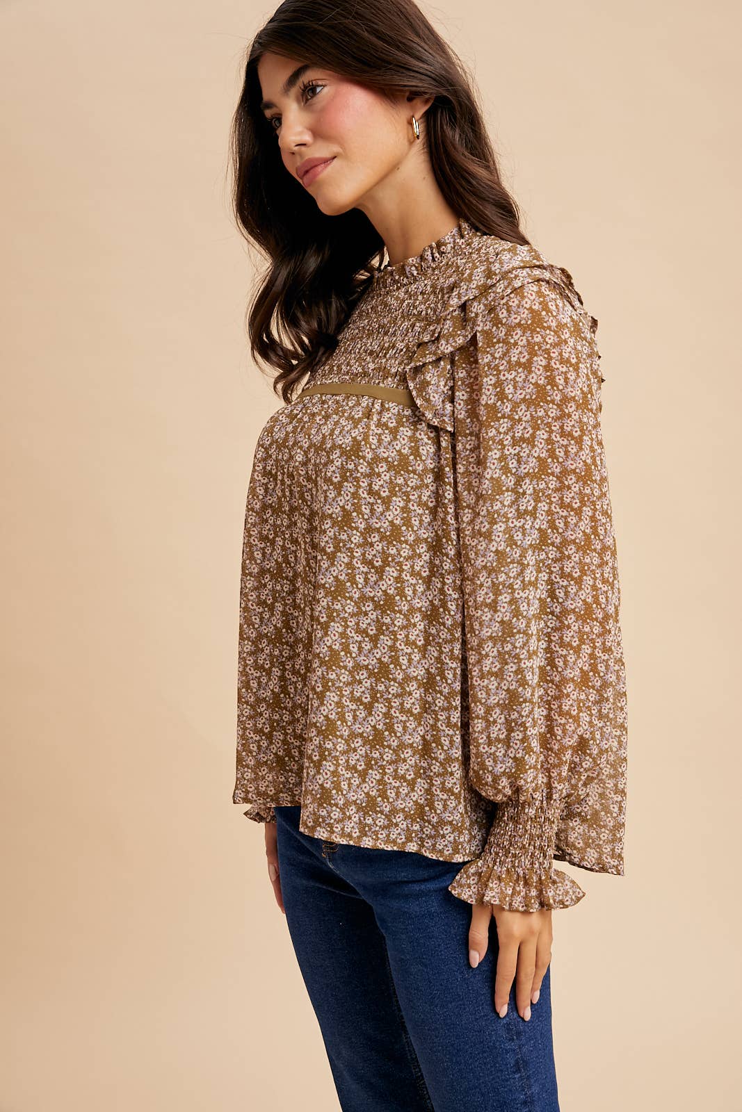 Penny Smocked Floral Blouse