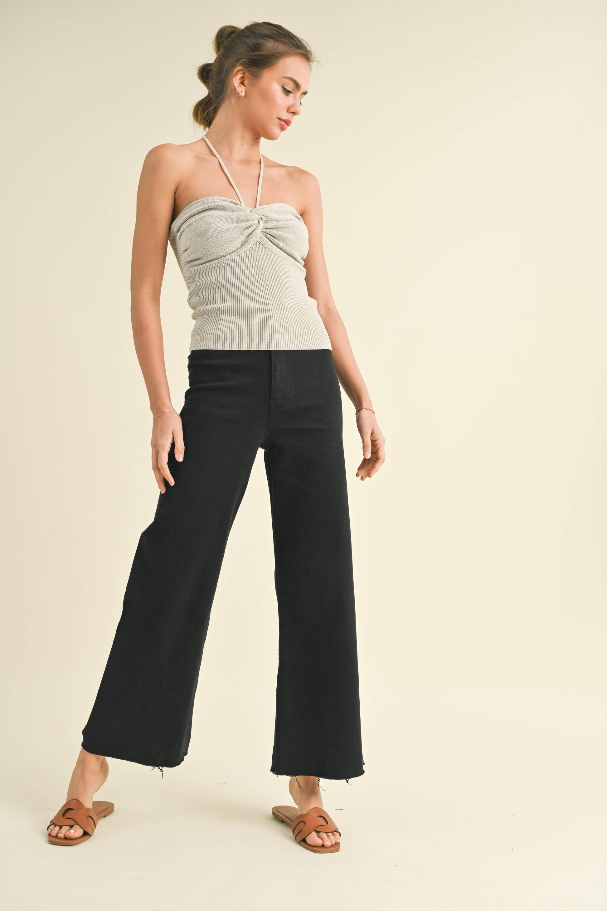 Gabby Straight Wide Leg Denim Pants
